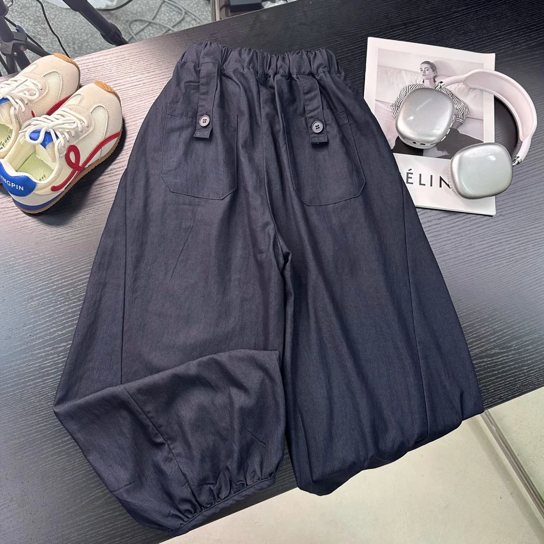 男童裤子夏薄款新款儿童轻薄防蚊裤女童弯刀裤夏季男孩休闲束脚裤