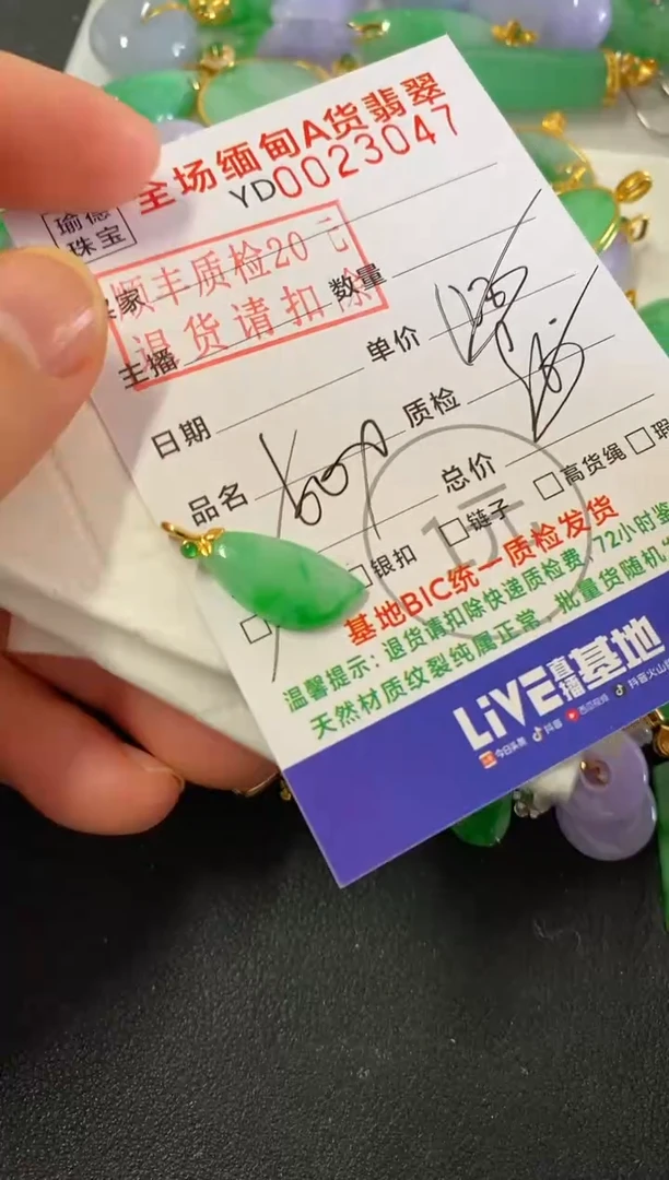 吊坠(不含链)18K金镶嵌翡翠随型
