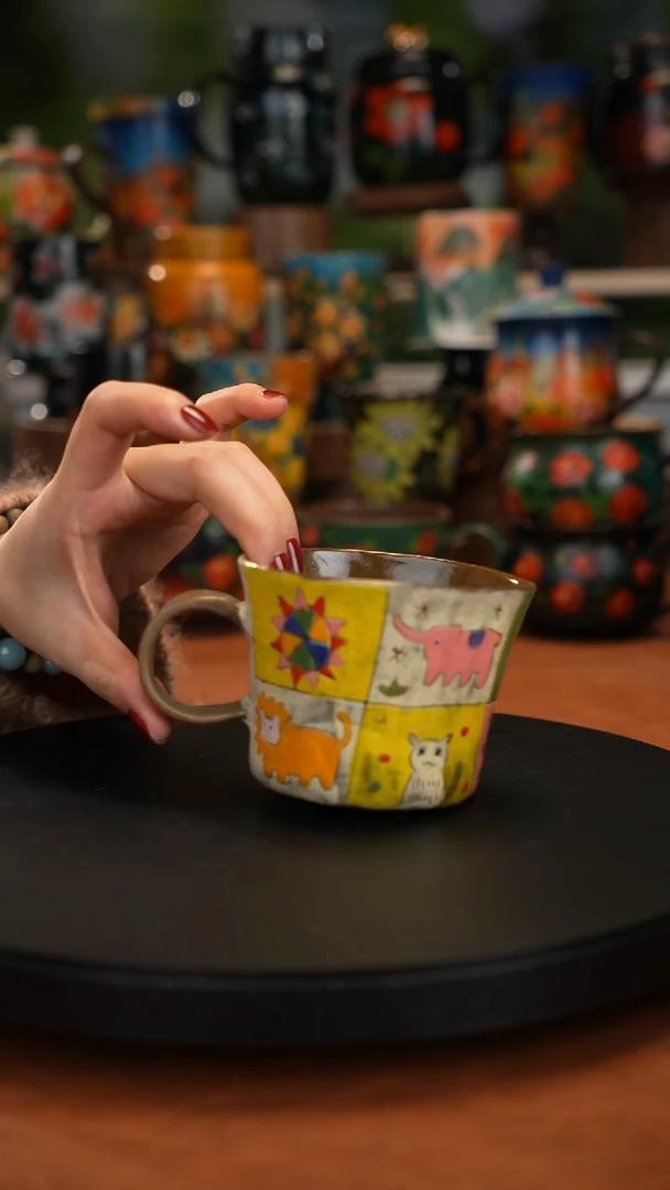 紫砂油画手绘釉下彩