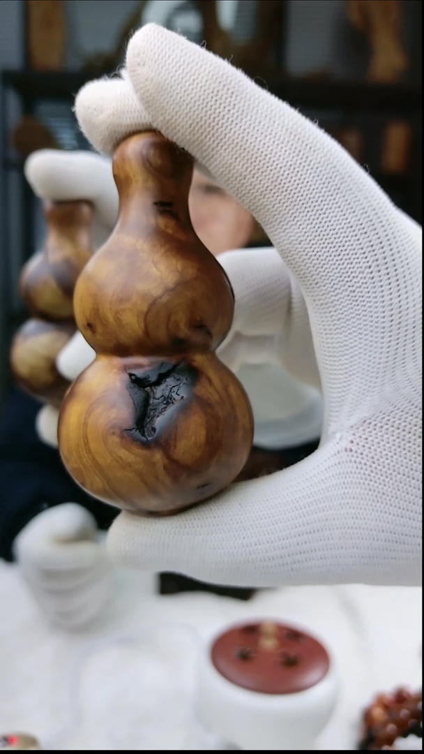 木质类雷击枣木小葫芦手把件