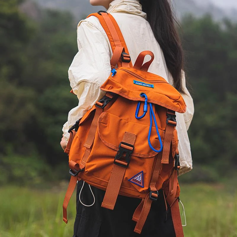 户外运动旅行双肩包潮牌多功能工装风骑行背包大容量书包学生