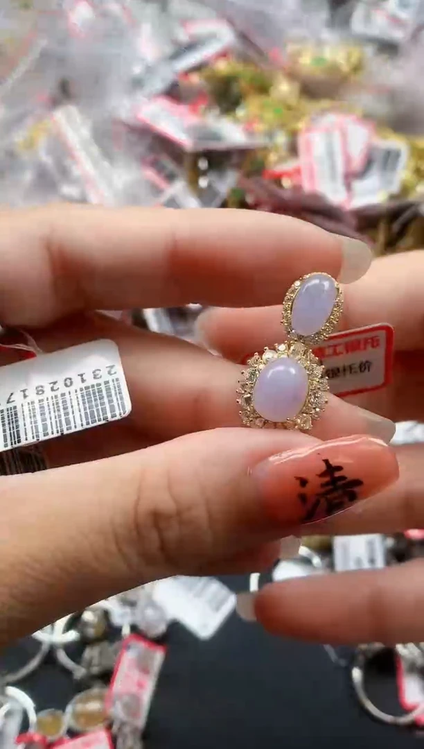 银S925镶嵌戒指翡翠天然A货缅甸翡翠