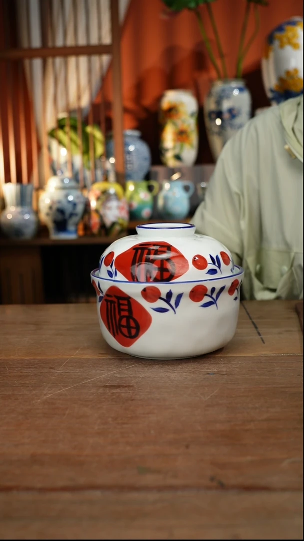 瓷片【简家甄选】景德镇设计师釉下手绘陶瓷餐具
