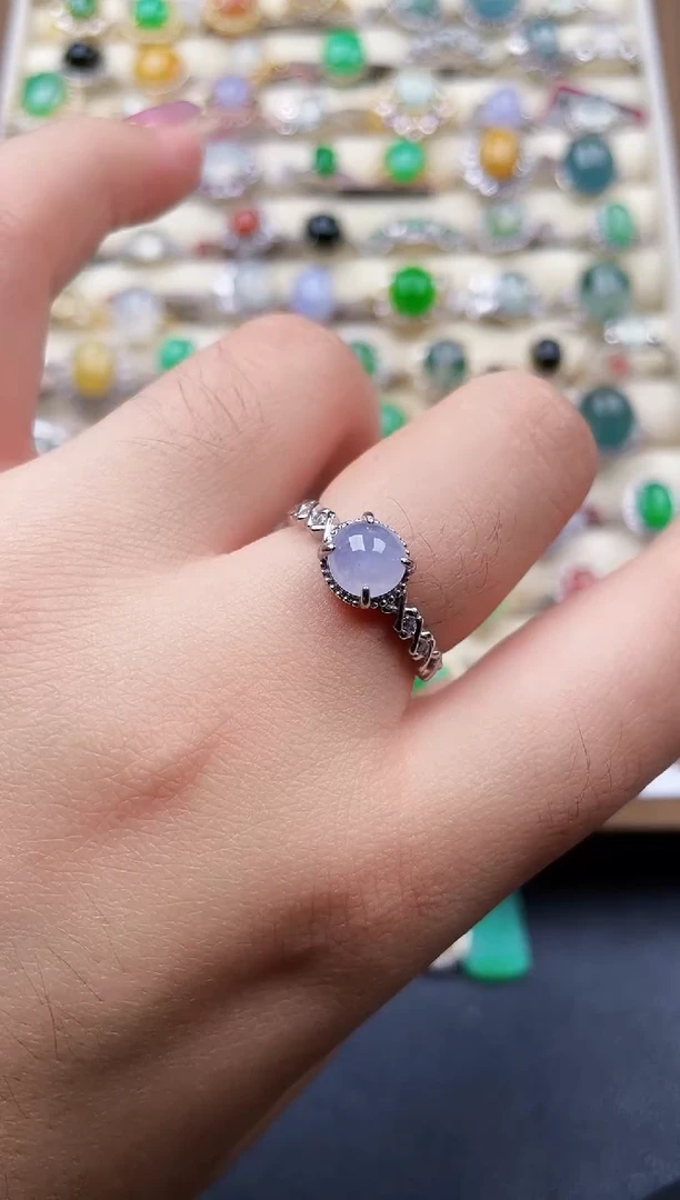 银S925镶嵌戒指翡翠1