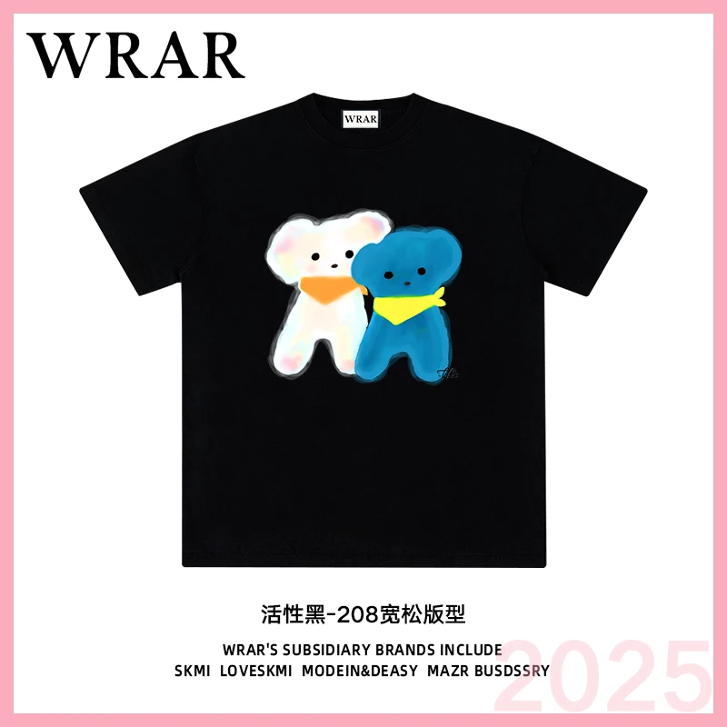 【萌萌小熊】 新品时尚透气宽松T恤印花休闲卡通百搭圆领