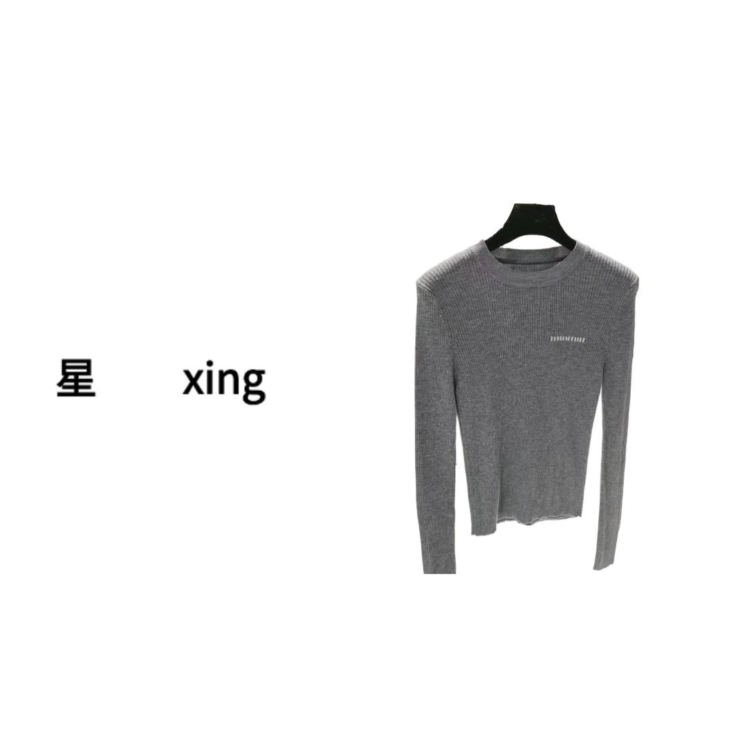 087 M秋冬时尚新款圆领长袖长袖针织打底上衣10070