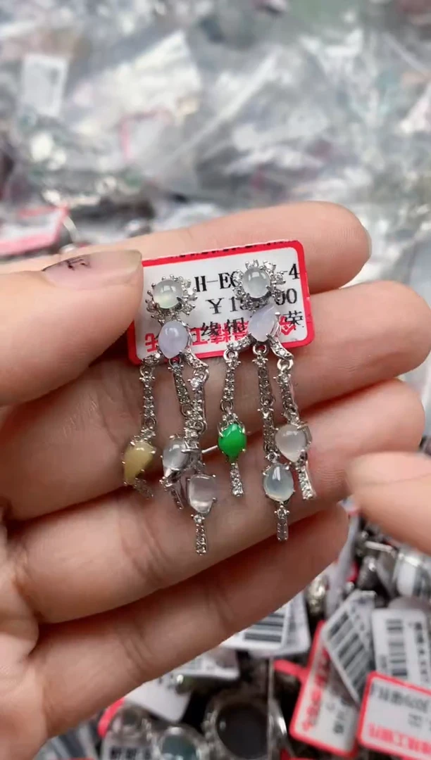 银S925镶嵌戒指翡翠天然A货缅甸翡翠