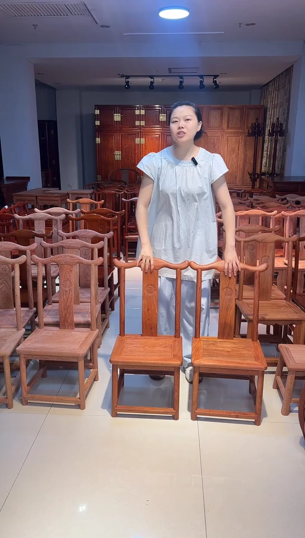 花梨木类家具坐高34小巴花小官帽一对打蜡