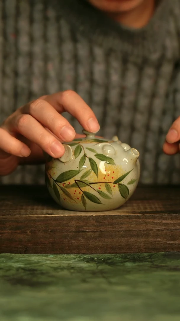 釉下彩手工手绘瓷器青诗集手工手绘瓷器