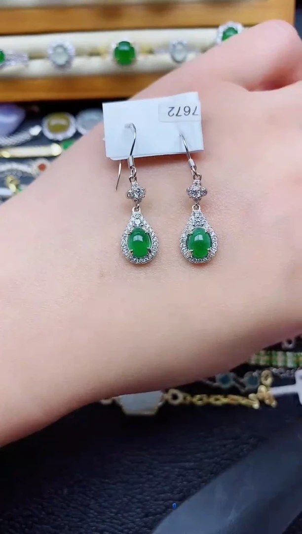 银S925镶嵌戒指翡翠1