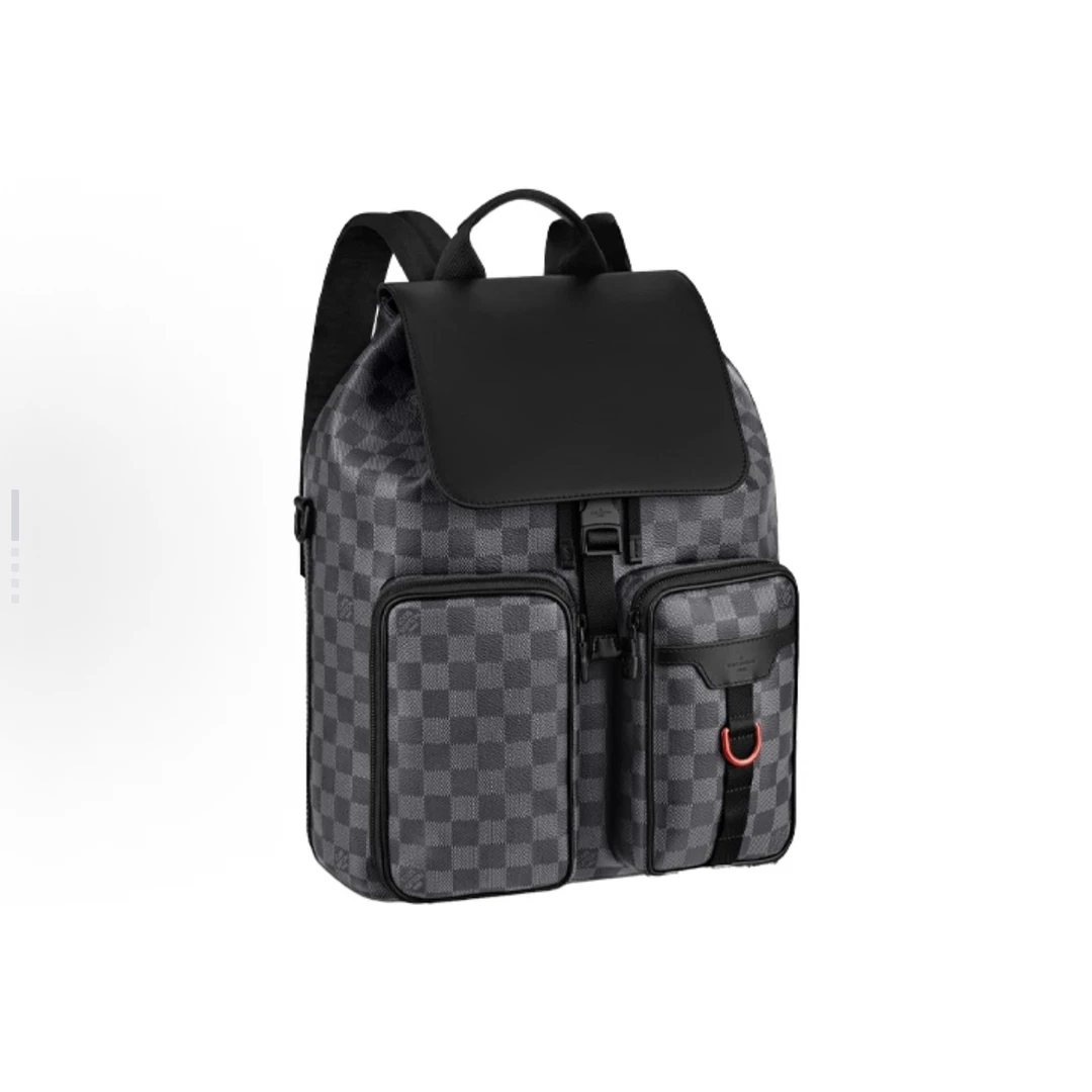 99新 LouisVuitton/路易威登 98新LV 棋盘格男士双肩包 登山包