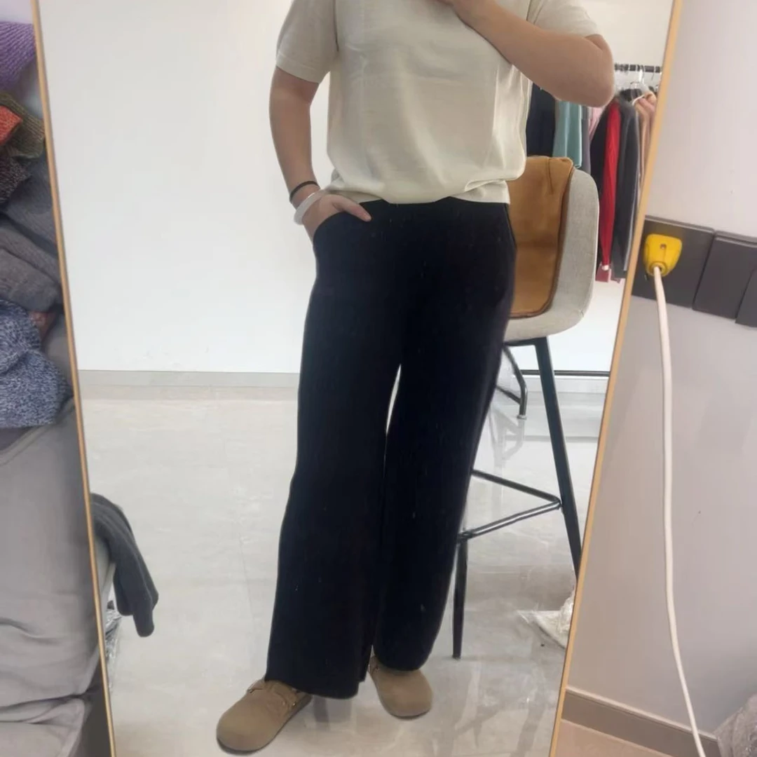 JT家-精纺羊毛裤扬子纱垂感100舒服针织直筒裤气质穿搭