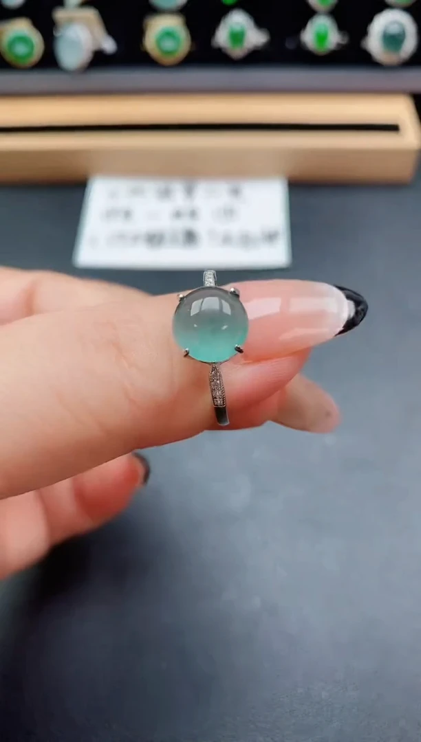 银S925镶嵌戒指翡翠1