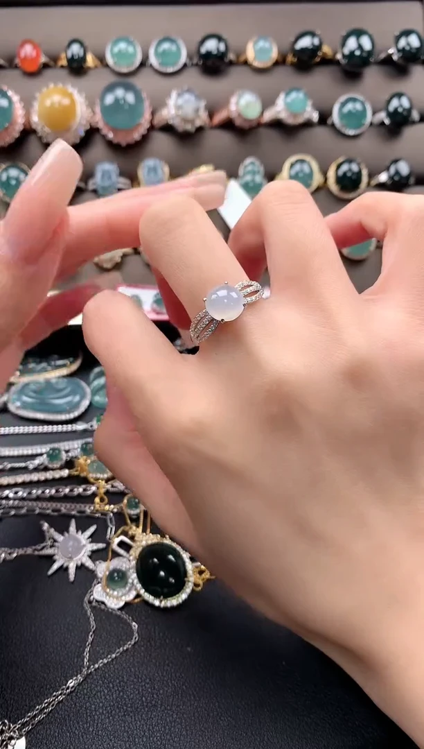 【闪购商品】翡翠戒指银S925镶嵌3232132131