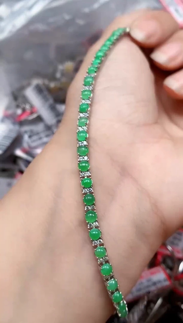 银S925镶嵌戒指翡翠天然A货缅甸翡翠