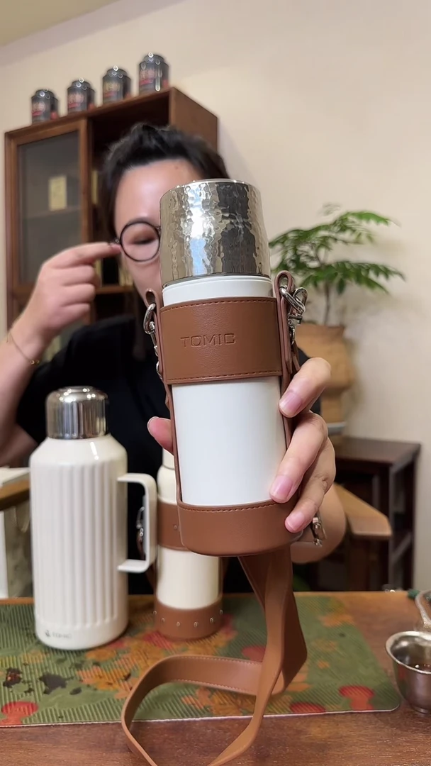 420ml陶瓷内胆锤纹焖茶杯+半包杯套