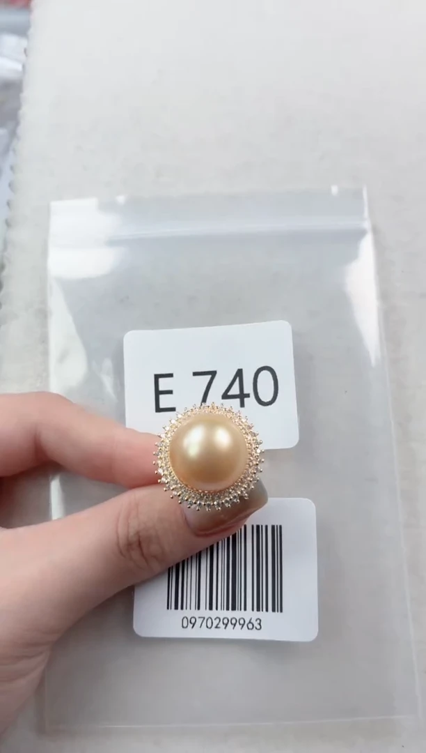 银S925镶嵌戒指海水珍珠E740