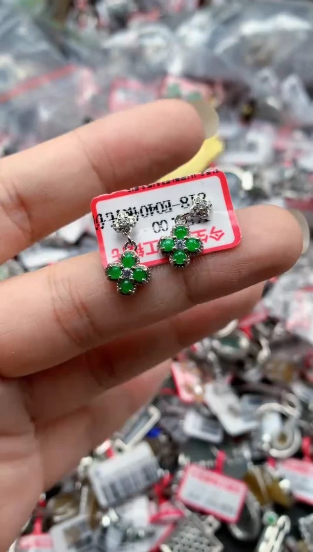银S925镶嵌戒指翡翠天然A货缅甸翡翠