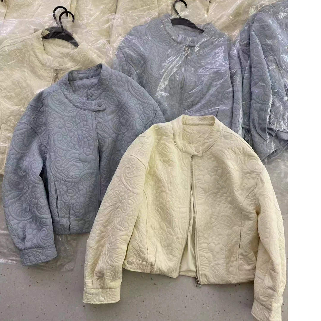 时尚压花拉链短款外套百搭