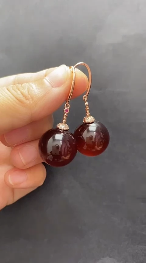 未镶嵌琥珀裸石琥珀耳坠