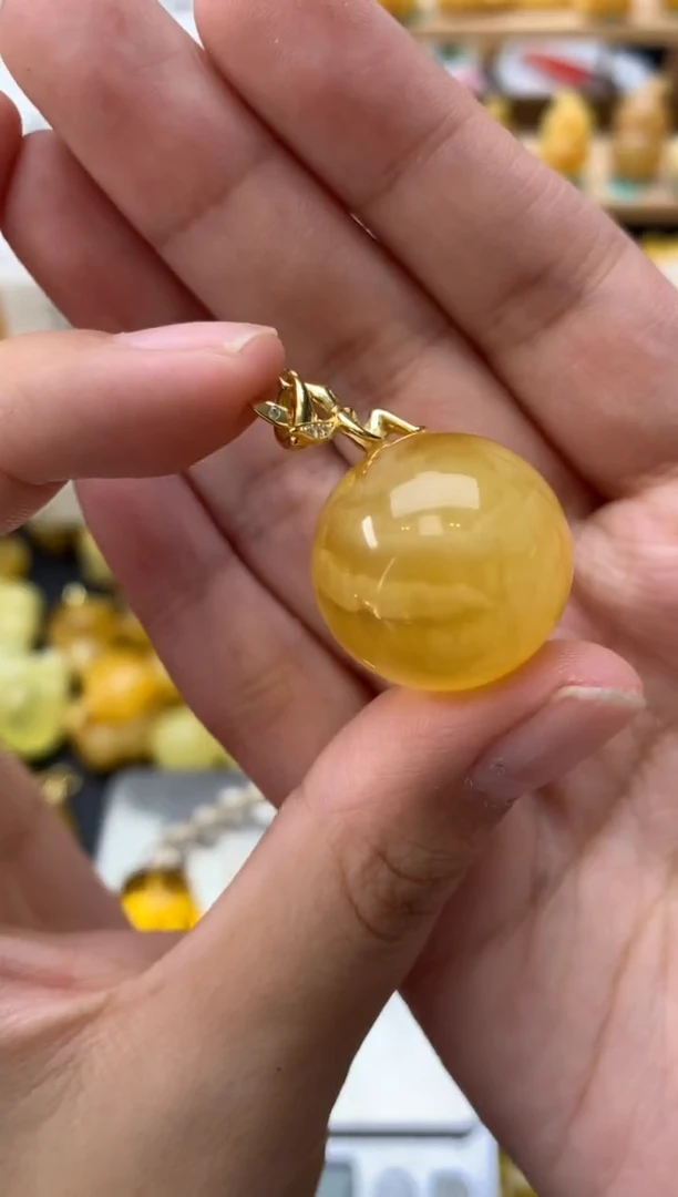 琥珀银S925镶嵌珠宝奇石109琥珀蜜蜡微瑕