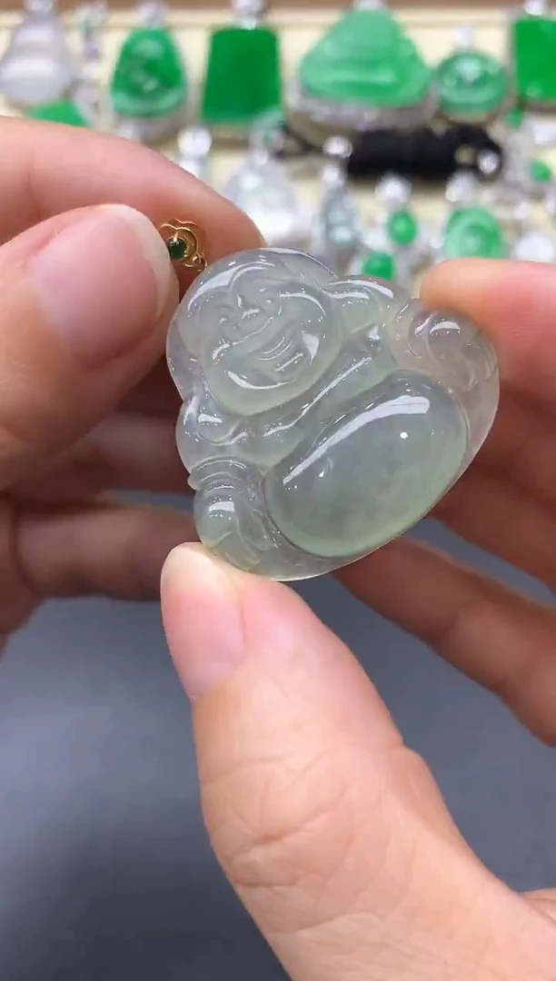 颈饰18K金镶嵌翡翠125-中国好珍宝