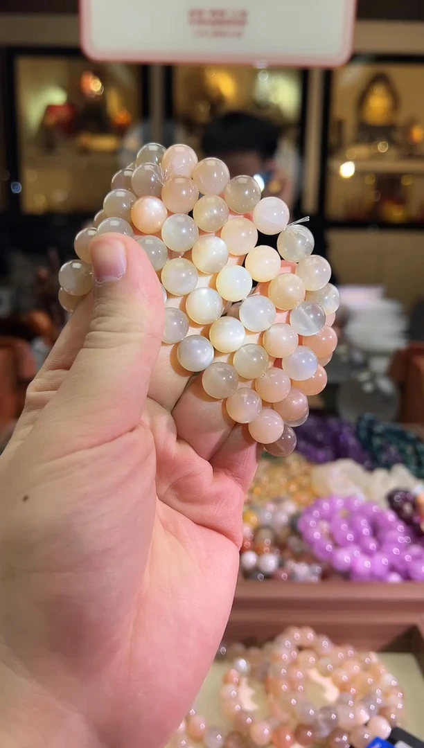 未镶嵌手链月光石11mm+彩月光多宝（多样性发一）