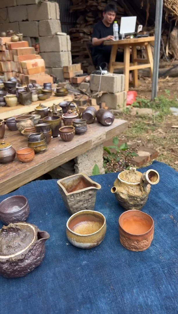 茶具经*纯手工柴窑裸烧茶具