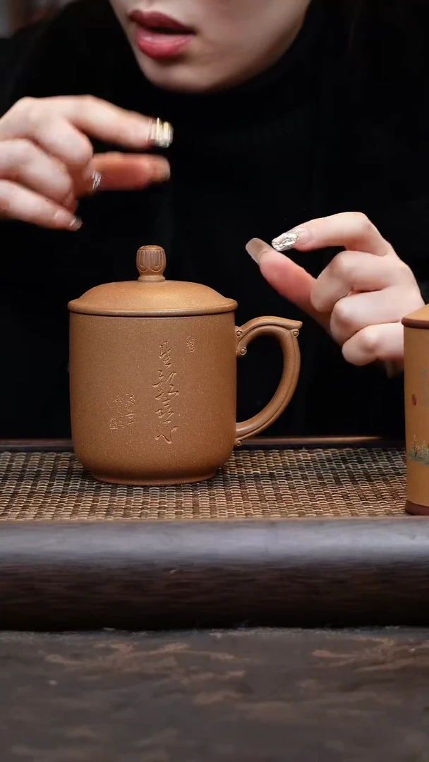 【闪购商品】紫砂茶杯黄降坡欢喜