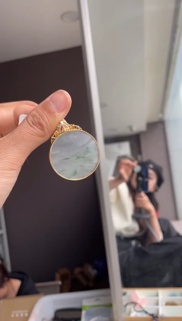 吊坠(不含链)18K金镶嵌翡翠?****?天然缅甸A货翡翠