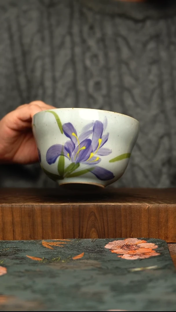 杯釉下彩手工手绘同款陶器