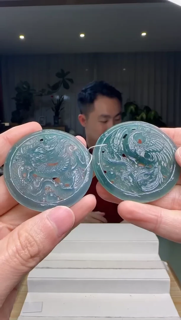 【闪购商品】翡翠颈饰未镶嵌一对DY@@WS50306H056