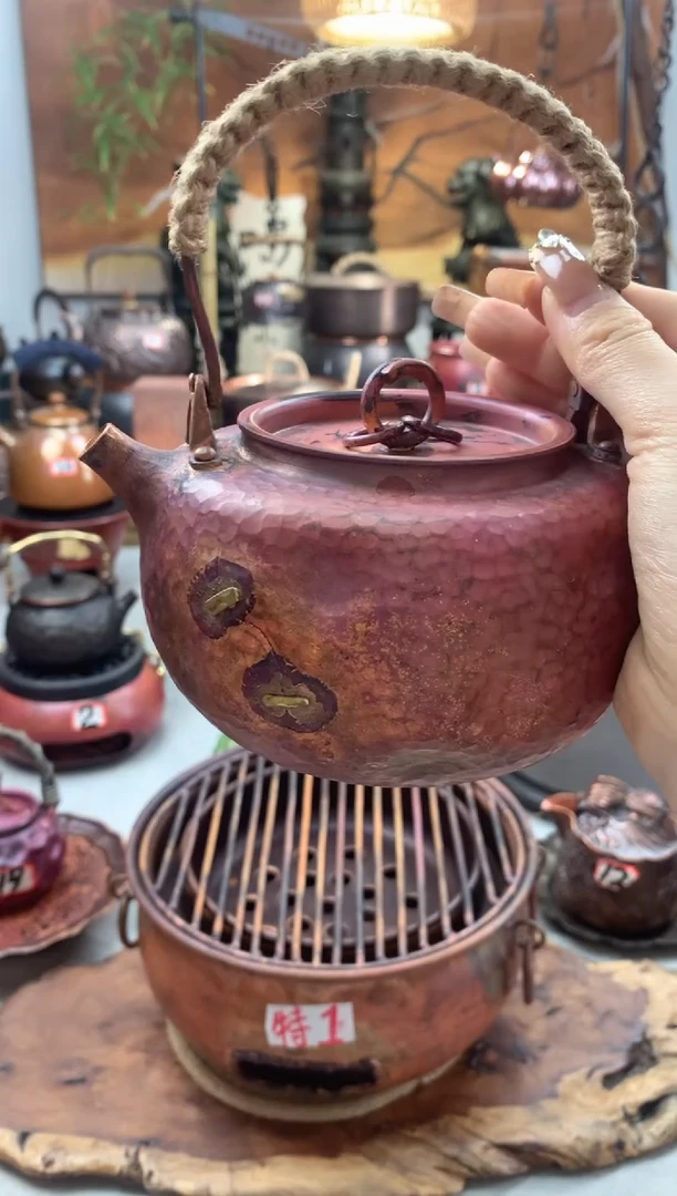 啦**略火烧红锯钉提梁壶