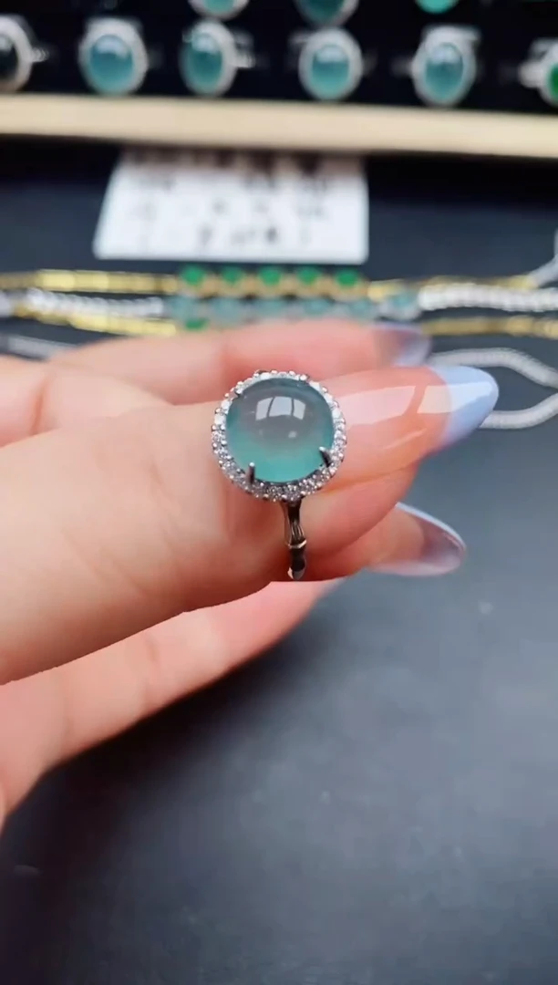 翡翠戒指银S925镶嵌321321