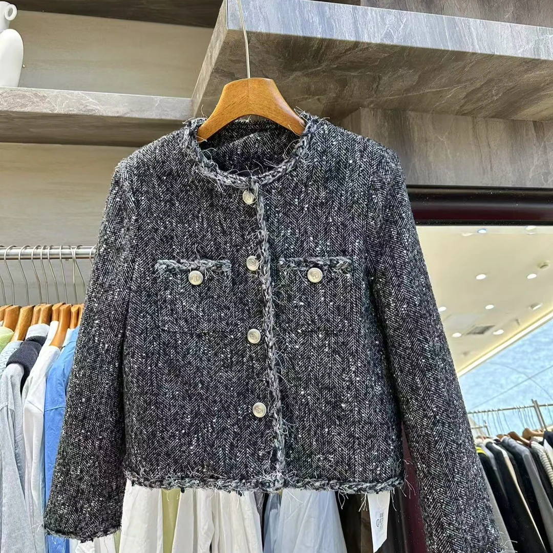 【满天星小香风短款链接】加绒香风上衣