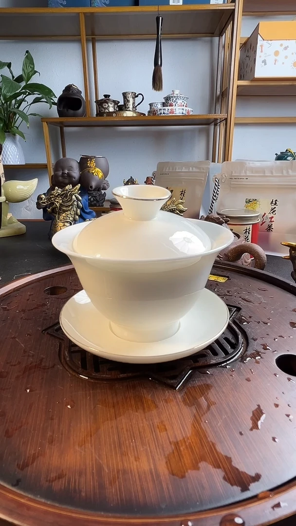 羊脂玉三才盖碗清仓福利