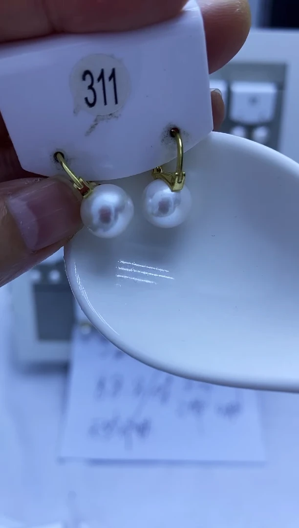 银S925镶嵌耳饰淡水珍珠311