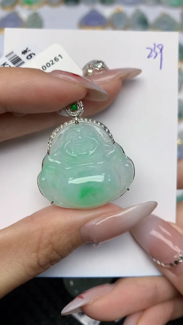 【闪购商品】翡翠颈饰18K金镶嵌天然翡翠a货