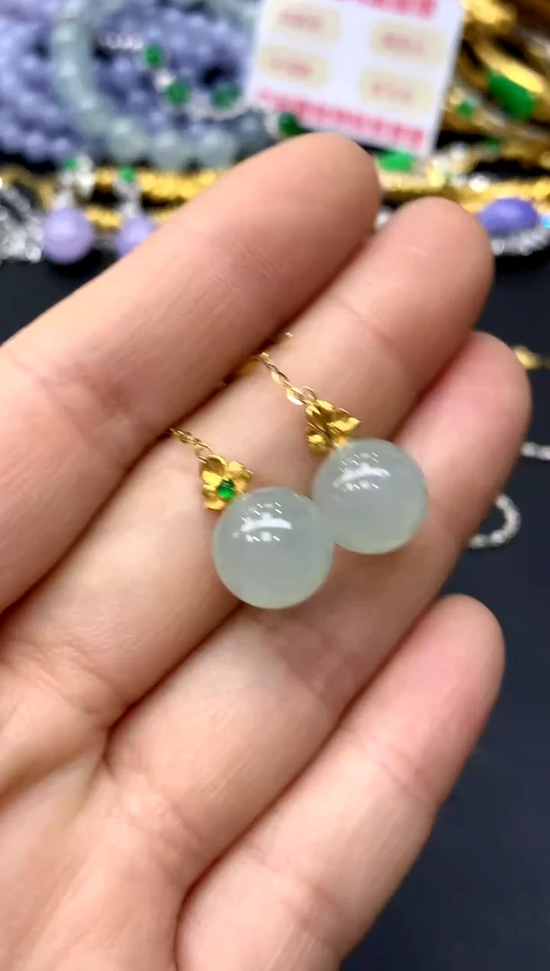 18K金镶嵌翡翠耳饰88-中国好珍宝