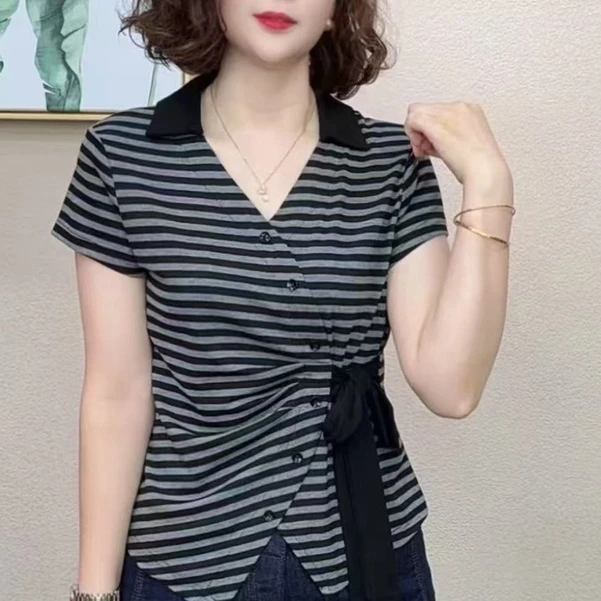 2025新款时尚洋气百搭设计感休闲短袖女T恤#69872