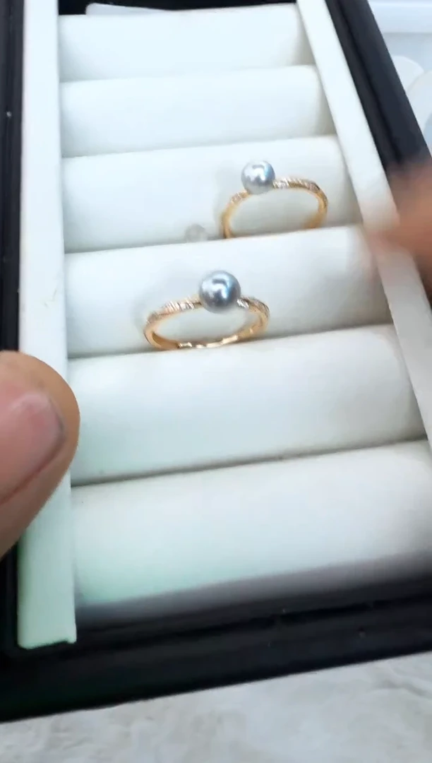 【闪购商品】海水珍珠戒指银S925镶嵌发其一