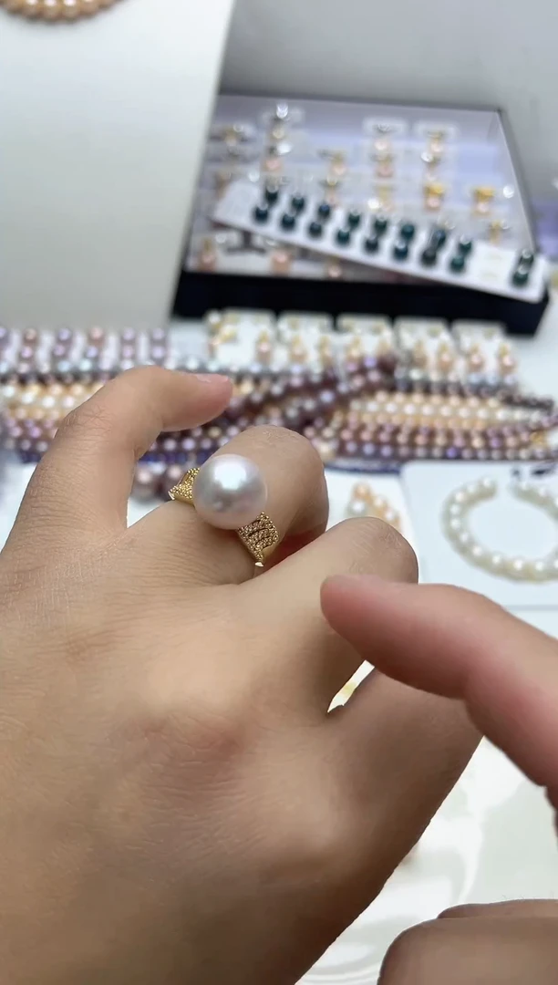 未镶嵌戒指淡水珍珠白色系戒指