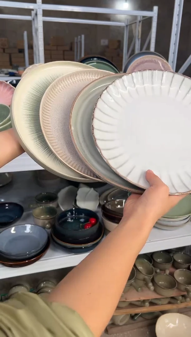 陶瓷外贸尾货瑕疵满20包邮X4大盘10.5英寸