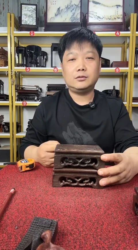 木鸡翅木长方底座13*8CM//2个