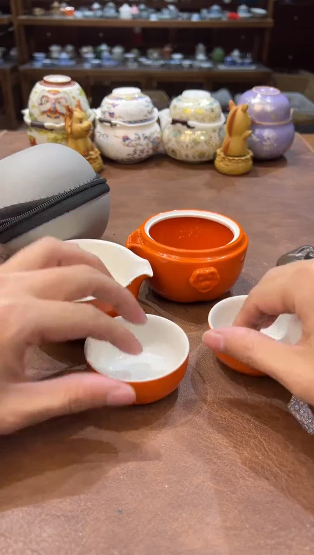 真的很便宜会开片的旅行茶具