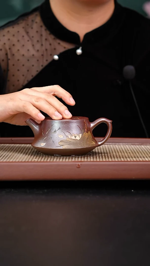 茶壶紫砂红皮龙柴烧柱础泥绘210