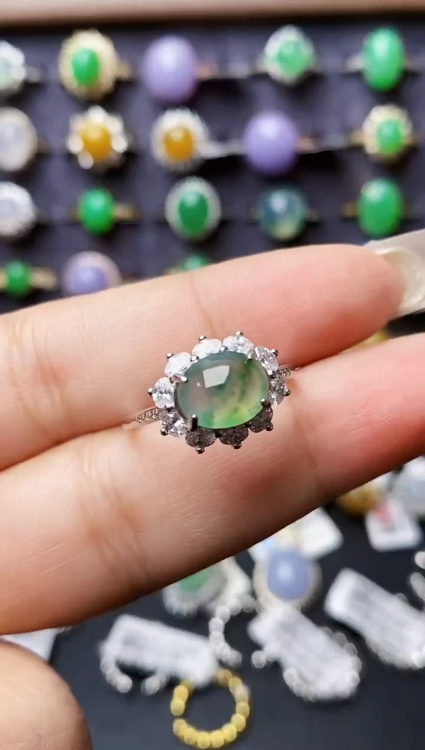 银S925镶嵌戒指翡翠1507