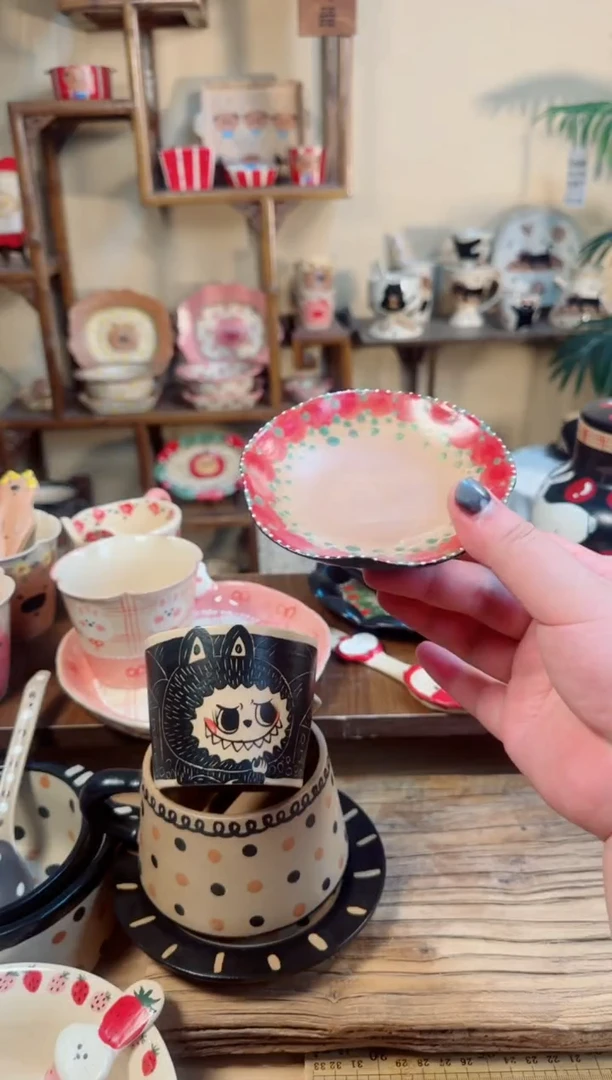 陶瓷黑色玫瑰盘【十里高温釉下彩陶瓷】