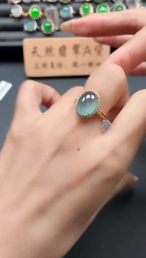 银S925镶嵌戒指翡翠11