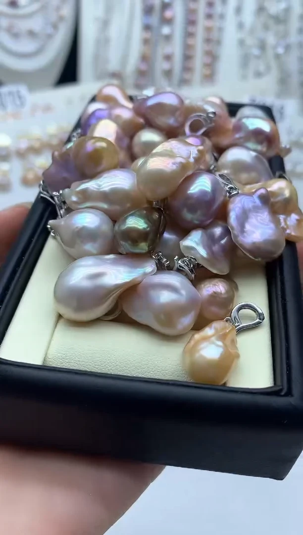 淡水珍珠银S925镶嵌吊坠(不含链)多样性发其一